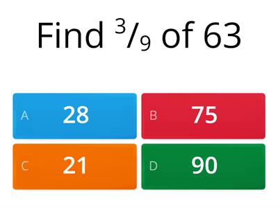 Maths - fractions of a number