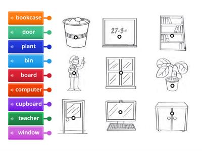  Classroom Objects 2nd Grade (Labelled Diagram) + audio