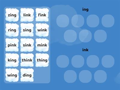 ing/ink word sort