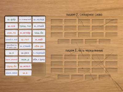 О-Ё после шипящих (в корне)