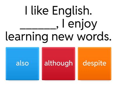 מילות קישור באנגלית Sentence Completion