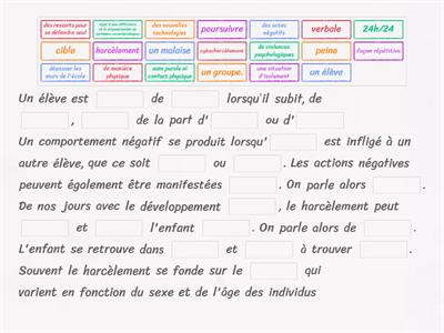 Harcèlement - une définition 