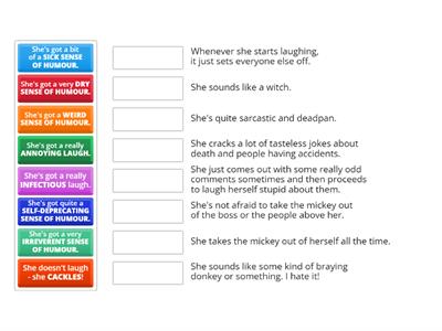 Describing people's sense of humour