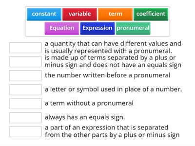 Algebra Words