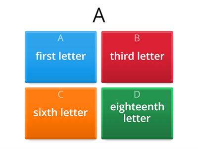 Alphabet x Ordinal Numbers