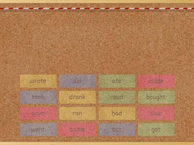  Irregular verbs pairs match