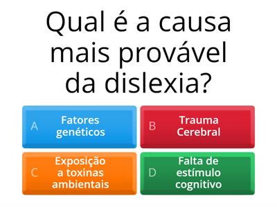 questões sobre dislexia