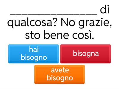 C’è bisogno / Bisogna / Ho bisogno