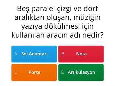 Temel Müzik Bilgisi Testi 1