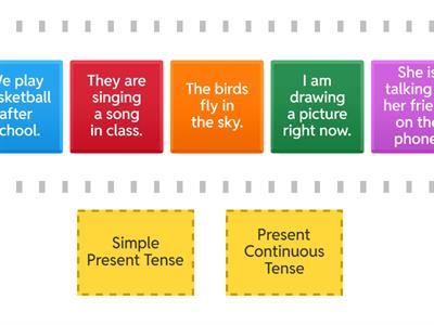 Speed Sorting: Simple Present VS. Present Continuous