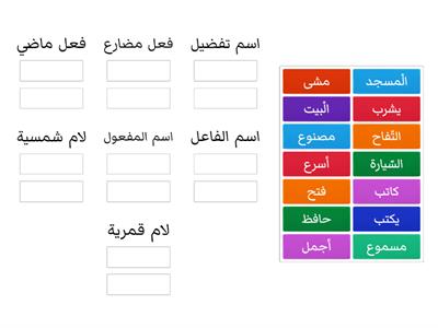 المطابقة بين الكلمة وما يناسبها 2