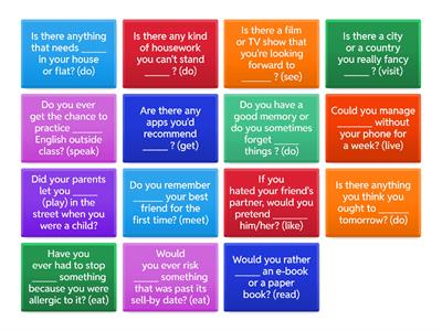 Verb patterns - conversation 