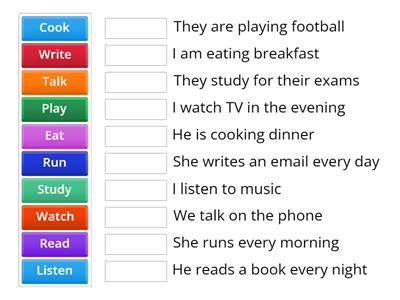 Verb Matching Game: Everyday Actions