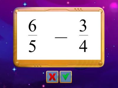 異分數分母的加減-減法計算(有帶分數假分數)