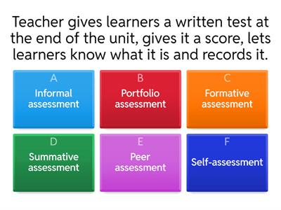 Assessment types