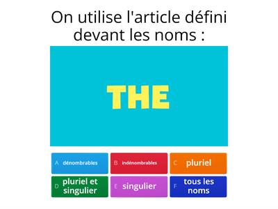 L'article défini - 3e