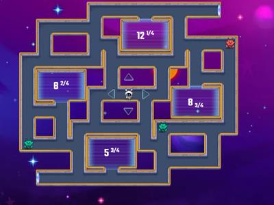 Improper Fractions to Mixed Numbers Maze Chase