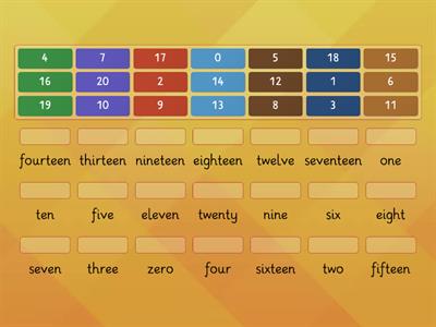 0 - 20 Number Match Up!