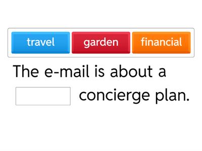 Concierge plan - comprehension exercise