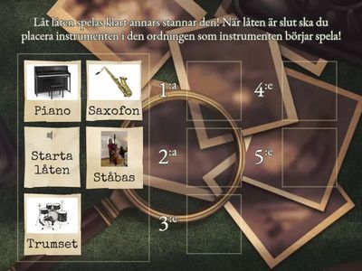 Lyssna på introt till "Take five" - Dra alltid rutan "Starta låten" till ruta 1 så startas låten...