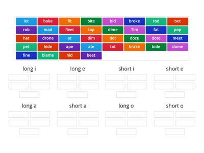 long and short vowels