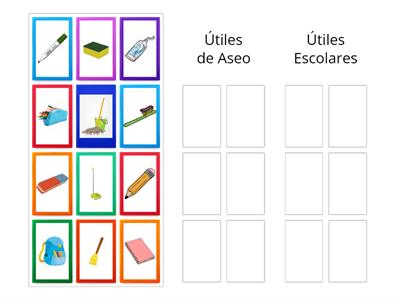 Clasificar Utiles de Aseo y Utiles escolares