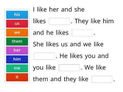 Subject and object pronouns