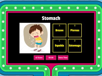 Gameshow Body Parts Reverse Clues (Partes del Cuerpo)