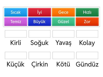 ZIT ANLAMLI KELİMELER