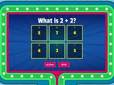 Addition Doubles Quiz Show