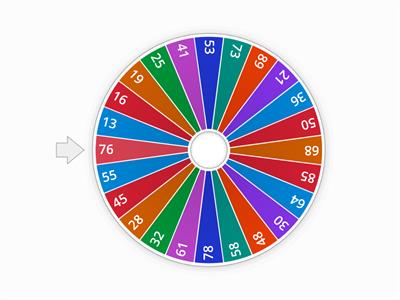 Number Representation Bingo Wheel