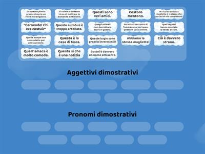 PRONOMI E AGGETTIVI DIMOSTRATIVI