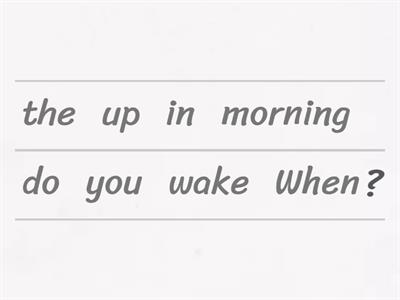 Present simple + daily routine - questions