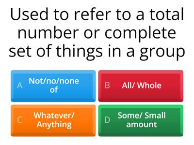 QUIZ Quantifiers & Determiners 