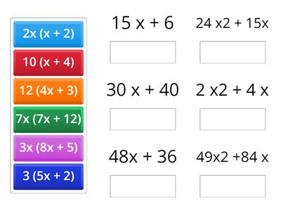 Factoring Algebraic Expressions