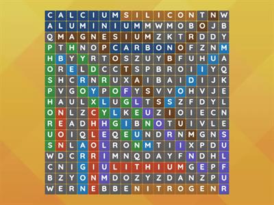 Elements wordsearch