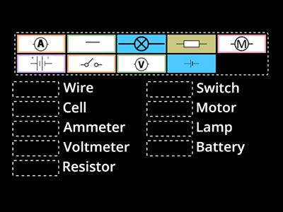 Lab science Electricity symbols match up