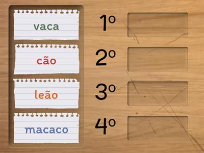 Ordem alfabética - animais