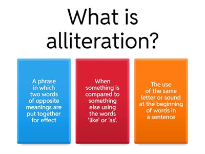 Year 8 - Poetic Techniques Quiz