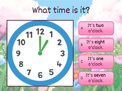 Academy Stars 2. Unit 2. What time is it? Quiz