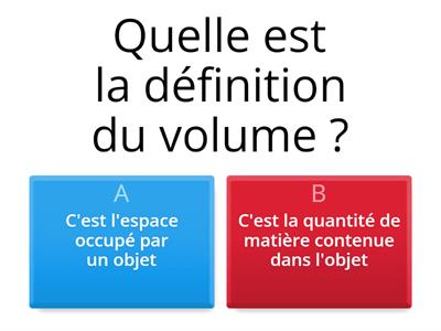 Masse ou volume ?