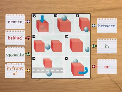 Outcomes ELementary - prepositions of place - match