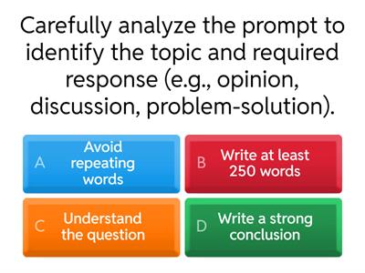 Quiz Writing Task 2 Tips