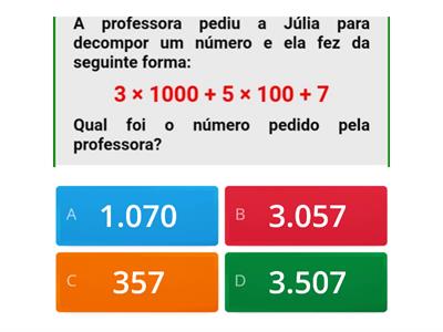 Quiz de matemática - 5° ANO