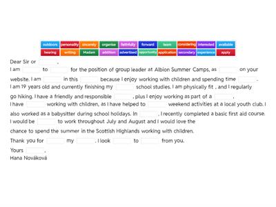 Letter of application