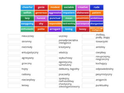 character traits- Express Publishing matura repetytorium
