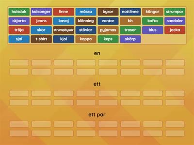 Kläder en/ett/ett par