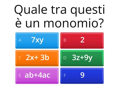 Elementi di calcolo algebrico: monomi e polinomi