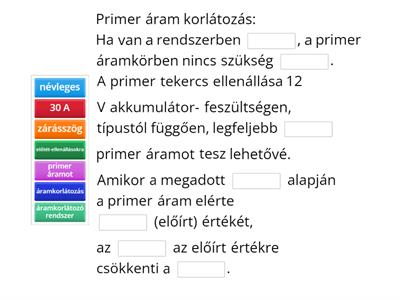 Primer áram korlátozás