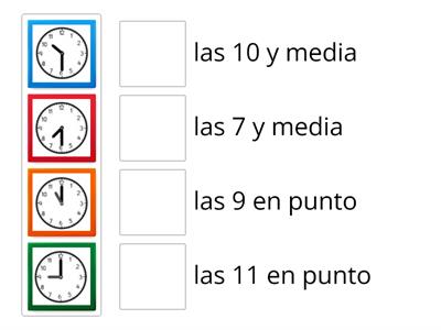 Reloj analógico (horas en punto y horas y media)